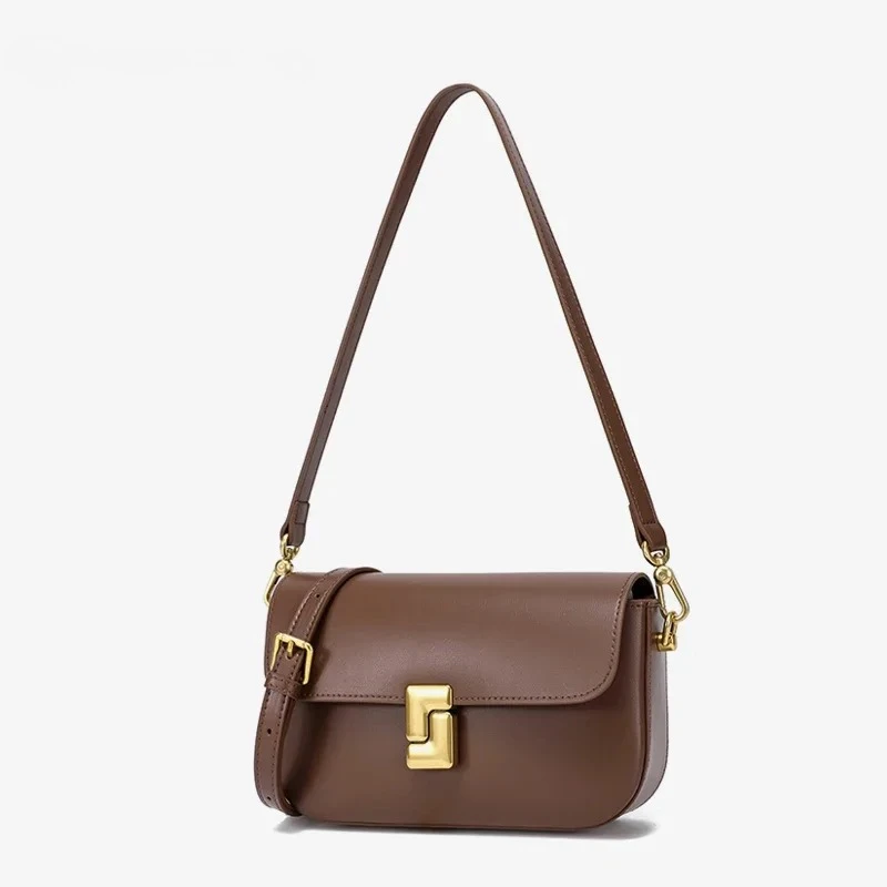Women’s Split Leather Shoulder Bag Trend Brand Small Square Bags Luxury Designer Handbag Messenger bag for Female - Image 2