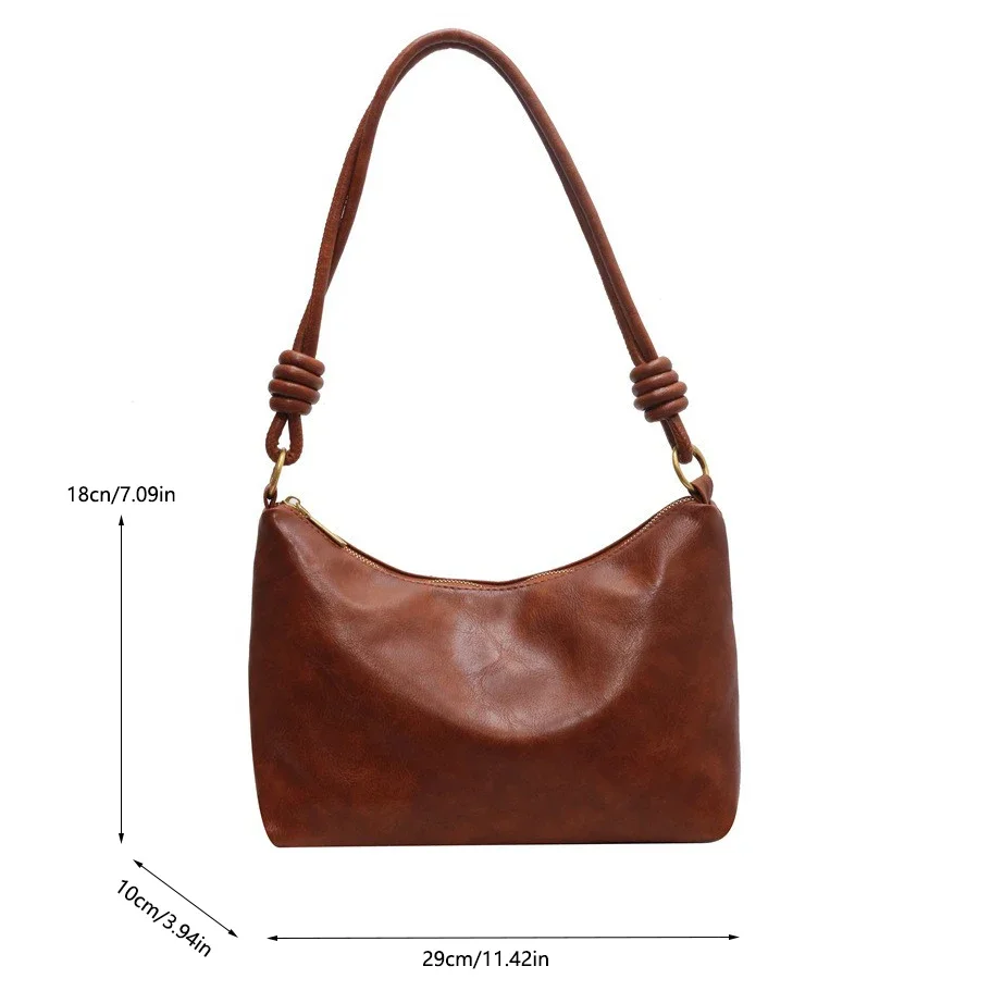 New fashionable women's bag, high-end soft leather texture, single shoulder bag, women's crossbody bag, geometric wide shoulder - Image 4