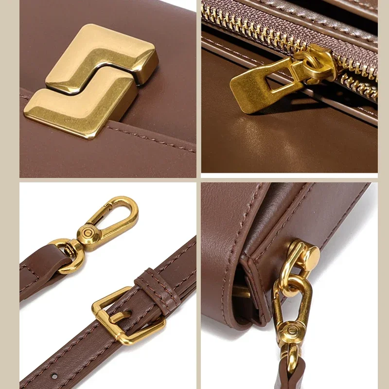 Women’s Split Leather Shoulder Bag Trend Brand Small Square Bags Luxury Designer Handbag Messenger bag for Female - Image 6