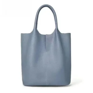 Genuine Grade Leather Women Commuter Tote Bag Ladies Soft Cowhide Tote Shoulder Handbag Large Female Bucket Bag Luxury Designer