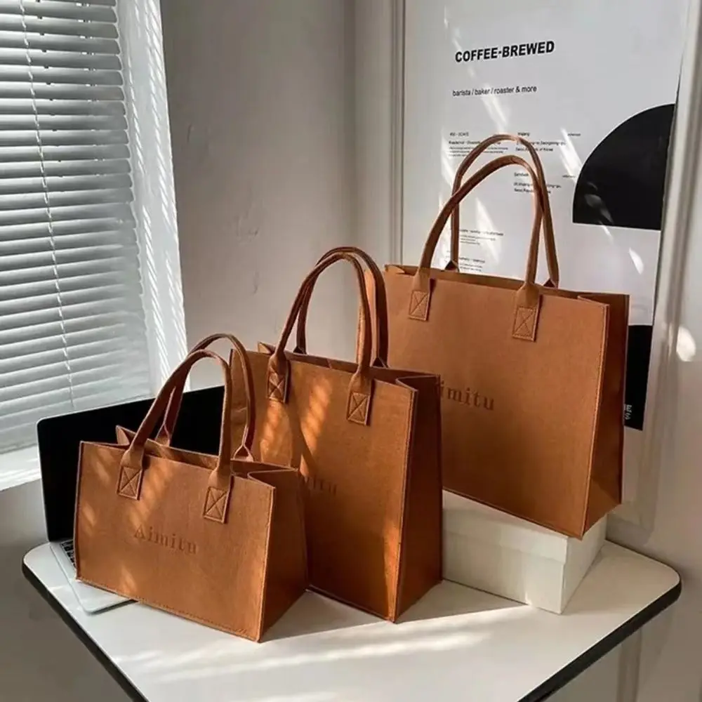 Fashion S/M/L Women Felt Shoulder Bag Simple Solid Color Messenger Bag Handbag Large Capacity Travel Casual Crossbody Bags - Image 4