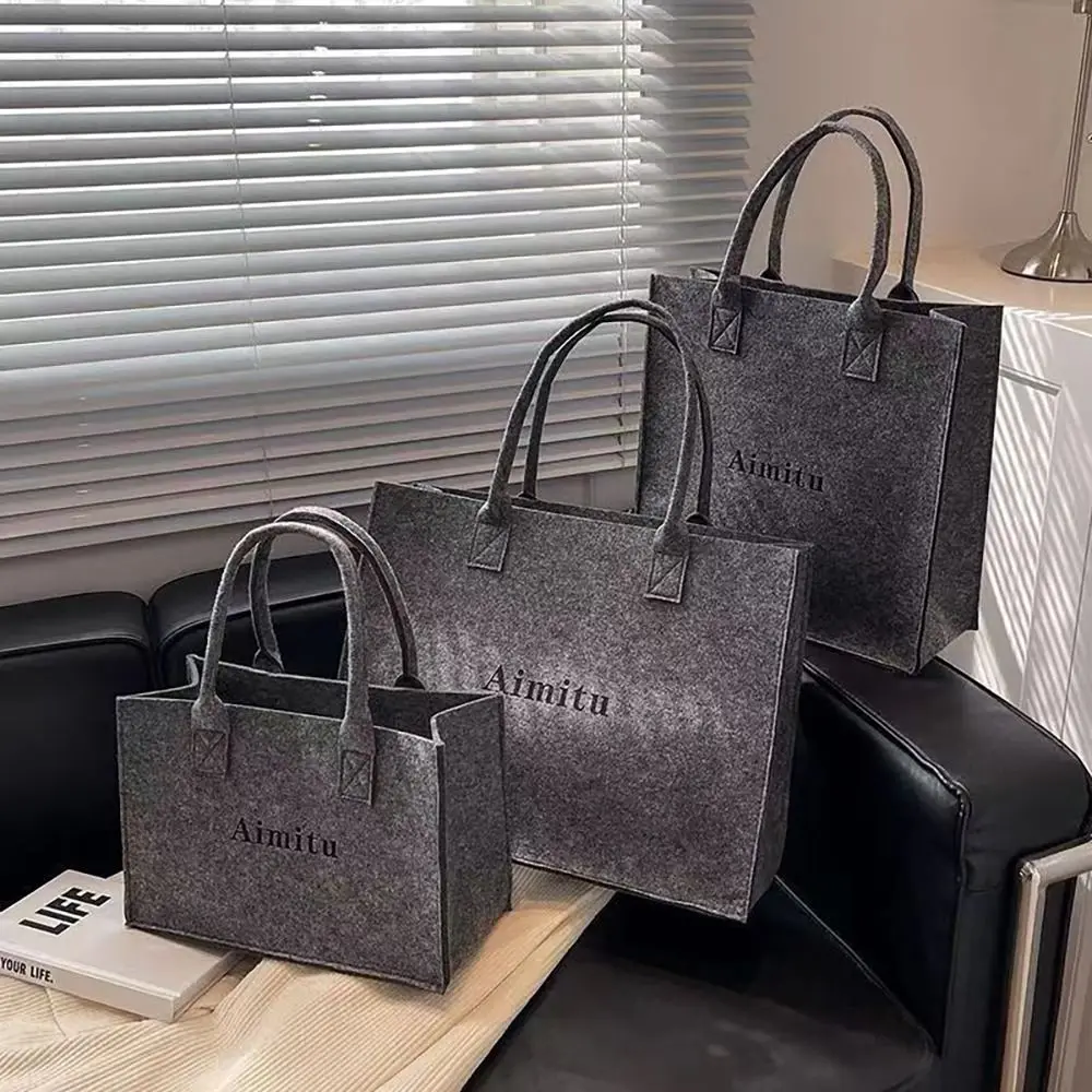 Fashion S/M/L Women Felt Shoulder Bag Simple Solid Color Messenger Bag Handbag Large Capacity Travel Casual Crossbody Bags - Image 3