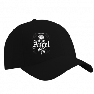 Angel Rose Floral Gothic Typography Design Hat