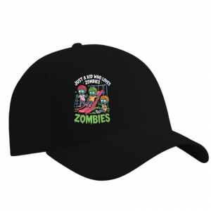 Just A Kid Who Loves Zombies Funny Cartoon Hat