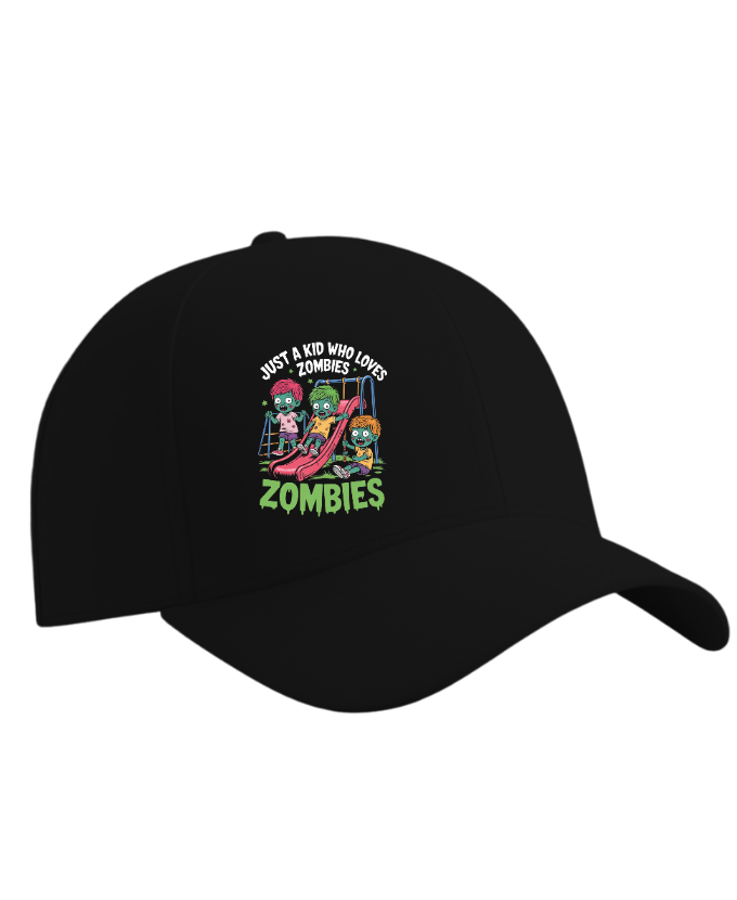 Just A Kid Who Loves Zombies Funny Cartoon Hat