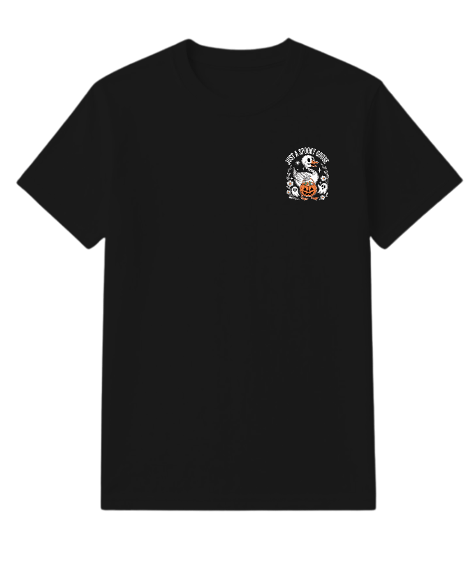 Just A Spooky Goose Halloween Pumpkin Design T-Shirt - Image 3