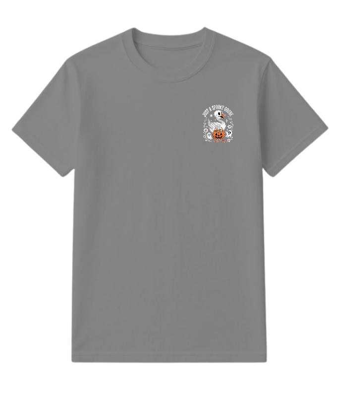Just A Spooky Goose Halloween Pumpkin Design T-Shirt - Image 4