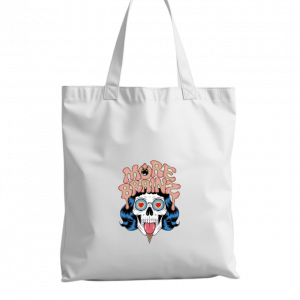 More Brains Zombie Head Cartoon Graphic Tote Bag