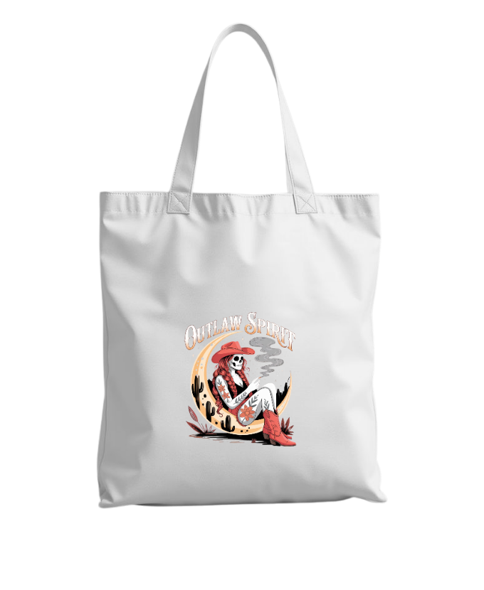Outlaw Spirit Cowgirl Skeleton Western Style Tote Bag