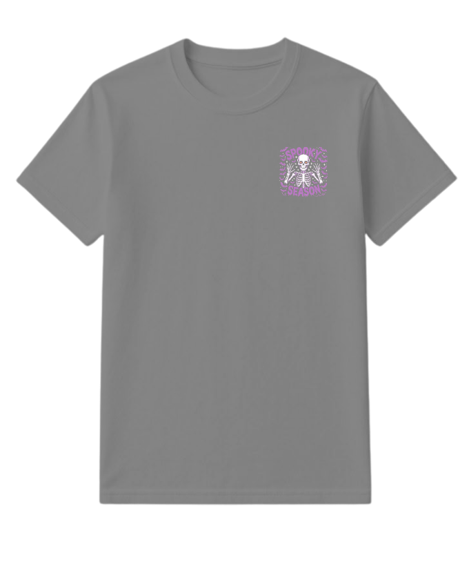 Spooky Season Skeleton Halloween Artwork T-Shirt - Image 4